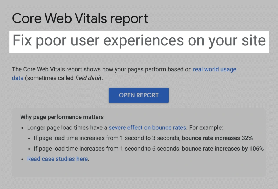 Google Core Web Vitals