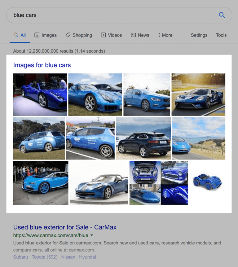 google images result for blue cars