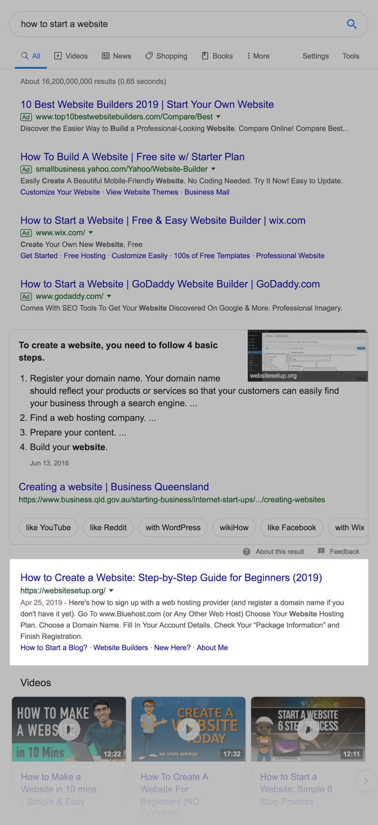 Serp Features Push Top Result Below The Fold