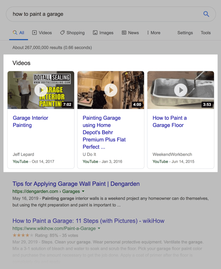 video results for how to paint a garage